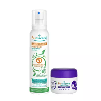Puressentiel Набор: Очищающий спрей, 200 мл + Детский успокаивающий бальзам, 30 мл (Puressentiel, Очищение)