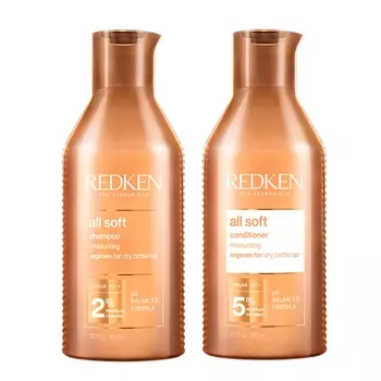 Redken Набор All Soft для сухих и ломких волос (Шампунь, 300 мл + Кондиционер, 300 мл) (Redken, Уход за волосами)