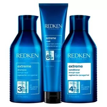 Redken Набор Extreme для укрепления волос (Шампунь, 300 мл + Кондиционер, 300 мл + Маска, 250 мл) (Redken, Уход за волосами)