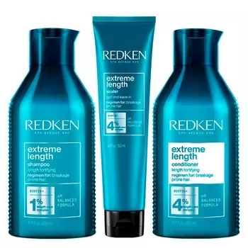 Redken Набор Extreme Length для укрепления волос по длине (Шампунь, 300 мл + Кондиционер, 300 мл + Лосьон, 150 мл) (Redken, Уход за волосами)