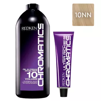 Redken Набор Перманентный краситель Chromatics Ultra Rich в оттенке 10NN, 60 мл + Проявитель крем-масло Chromatics 10 Vol [3%], 1000 мл (Redken, Окрашивание)