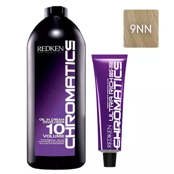 Redken Набор Перманентный краситель Chromatics Ultra Rich в оттенке 9NN, 60 мл + Проявитель крем-масло Chromatics 10 Vol [3%], 1000 мл (Redken, Окрашивание)