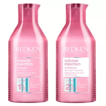 Redken Набор Volume Injection для создания объёма от корней (Шампунь, 300 мл + Кондиционер, 300 мл) (Redken, Уход за волосами)