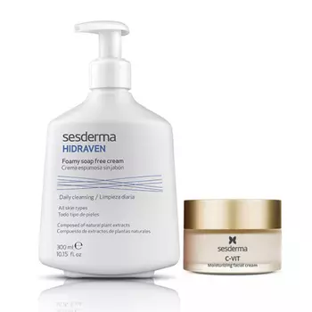 Sesderma Набор "Очищение + увлажнение" (крем-пенка, 300 мл + крем, 50 мл) (Sesderma, С-Vit)