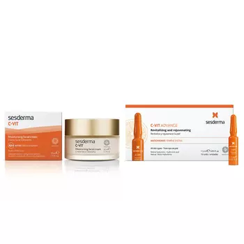 Sesderma Набор "Увлажнение и сияние": крем 50 мл + средство в ампулах 1,5 мл х 10 шт (Sesderma, С-Vit)