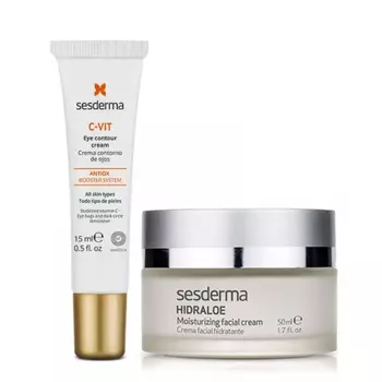 Sesderma Набор "Увлажнение и сияние" (крем-контур вокруг глаз, 15 мл + крем, 50 мл) (Sesderma, Hidraloe)