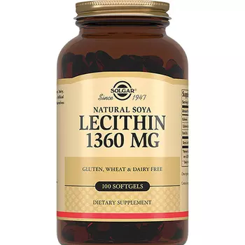 Solgar Натуральный соевый лецитин, 100 капсул (Solgar, Специальные добавки)