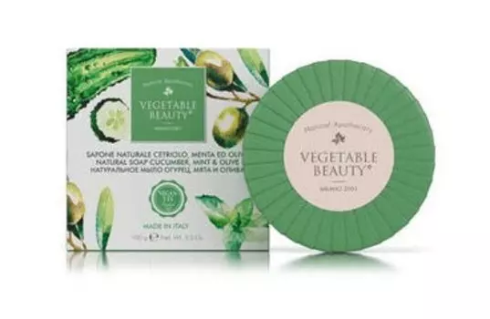 Vegetable Beauty Натуральное мыло "Огурец, мята и олива", 100 г (Vegetable Beauty, Мыло)