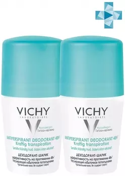 Vichy Дезодорант шариковый регулирующий, 2х50 мл (Vichy, Deodorant)