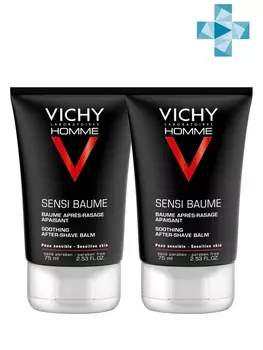 Vichy Комплект Бальзам смягчающий после бритья Sensi Baume, 2х75 мл (Vichy, Vichy Homme)