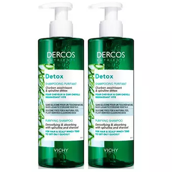 Vichy Комплект Detox Глубоко очищающий шампунь Dercos Nutrients, 2*250 мл (Vichy, Dercos Nutrients)