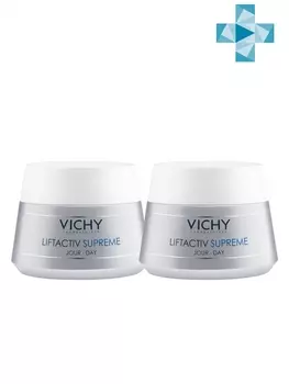Vichy Комплект ЛифтАктив Супрем Крем для упругости сухой и очень сухой кожи, 2х50 мл (Vichy, Liftactiv)