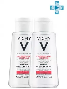 Vichy Комплект Мицеллярная вода с минералами для чувствительной кожи, 2*100 мл (Vichy, Purete Thermal)