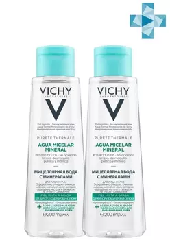 Vichy Комплект Мицеллярная вода с минералами для жирной и комбинированной кожи, 2*200 мл (Vichy, Purete Thermal)