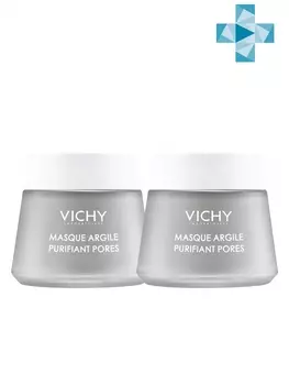 Vichy Комплект Минеральная Очищающая поры маска с глиной, 2х75 мл (Vichy, Masque)