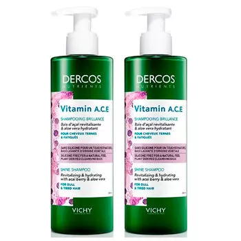 Vichy Комплект Vitamin Шампунь для блеска волос Dercos Nutrients, 2*250 мл (Vichy, Dercos Nutrients)