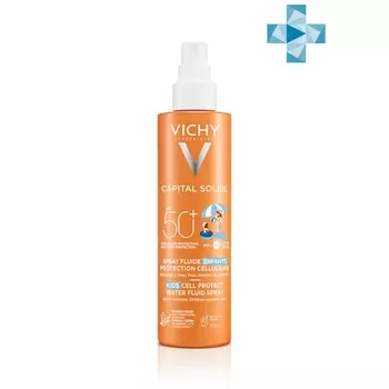 Vichy Легкий водостойкий солнцезащитный спрей для детей SPF 50+ с повышенной защитой, 200 мл (Vichy, Capital Ideal Soleil)