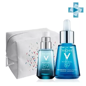 Vichy Набор для увлажнения с восстанавливающей сывороткой (укрепляющий крем-уход для кожи вокруг глаз 15 мл + сыворотка-концентрат Probiotic Fractions 30 мл (Vichy, Mineral 89)