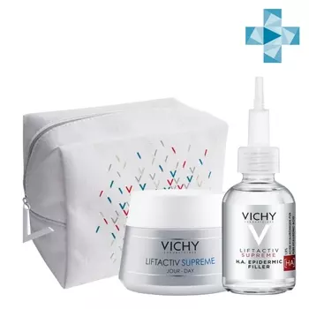 Vichy Набор с сывороткой-филлером для коррекции признаков старения (гиалуроновая сыворотка-филлер 30 мл + крем против морщин 50 мл) (Vichy, Liftactiv)