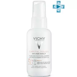 Vichy Невесомый солнцезащитный флюид для лица против признаков фотостарения UV-Age Daily SPF 50+, 40 мл (Vichy, Capital Ideal Soleil)