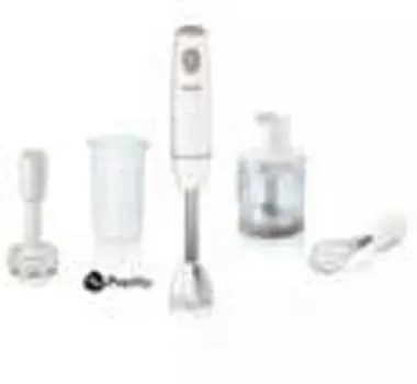 Блендер Philips/ 550 Вт, ProMix, насадка пюре, венчик, измельчитель, стакан 0,5л серебристый / белый / бежевый