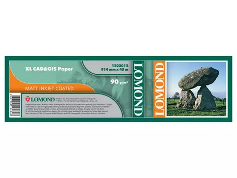 Бумага белый Lomond 36"(A0) 914мм-45м/90г/м2/белый матовое, 1202012