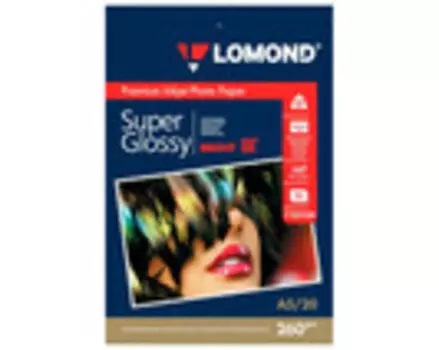 Бумага белый Lomond A5/260г/м2/20л./белый высокоглянцевое, 1103104