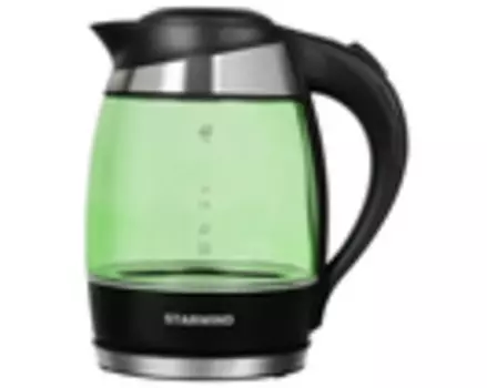 Чайник электрический Starwind SKG2213 1.8л. 2200Вт зеленый/черный (корпус: стекло)