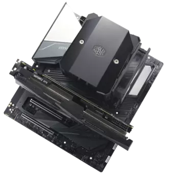 Cooler Master MasterAir MA624 Stealth (250W, 4-pin, 160mm, tower, Al/Cu/Ni, fans: 2x140mm/67CFM/27dBA/1400rpm,