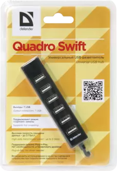 Defender Универсальный USB разветвитель Quadro Swift USB2.0, 7 портов