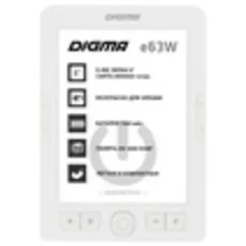 Электронная книга Digma E63W 6" E-Ink Carta 800x600 600MHz/4Gb/microSDHC белый