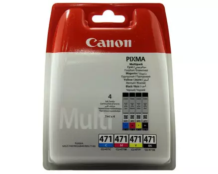 Картридж голубой, пурпурный, желтый, черный Canon CLI-471, 0401C004