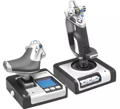 Контроллер для игровых симуляторов Logitech G X52 Space/Flight H.O.T.A.S. (джойстик и рычаг управления двигателем для