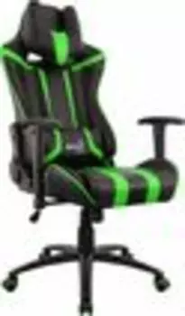 Кресло для геймера Aerocool AC220 AIR-BG, черно-зеленое, с перфорацией, до 150 кг, размер 66х63х125/133 см