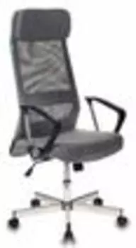Кресло руководителя Бюрократ T-995HOME/GREY серый TW-04+ 10-128 сетка/ткань крестовина металл