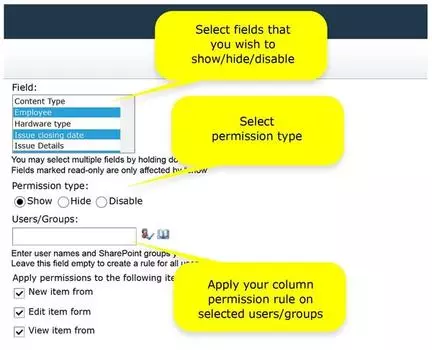 KWizCom Column Permissions App