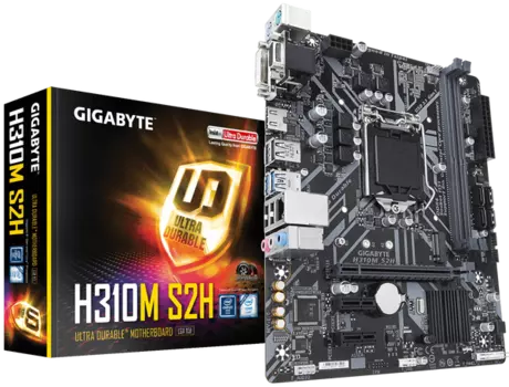 Материнская плата Gigabyte H310M S2H Soc-1151v2 Intel H310 2xDDR4 mATX AC`97 8ch(7.1) GbLAN+VGA+DVI+HDMI