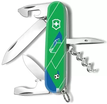 Нож перочинный Victorinox Spartan "Футбол России" (1.3603.7R2-06) 91мм 12функций зеленый/рисунок кар