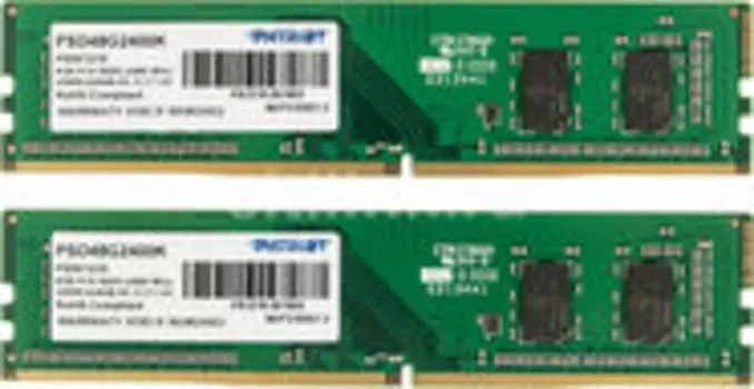 Оперативная память Patriot Desktop DDR4 2400МГц 2x4Gb, PSD48G2400K, RTL