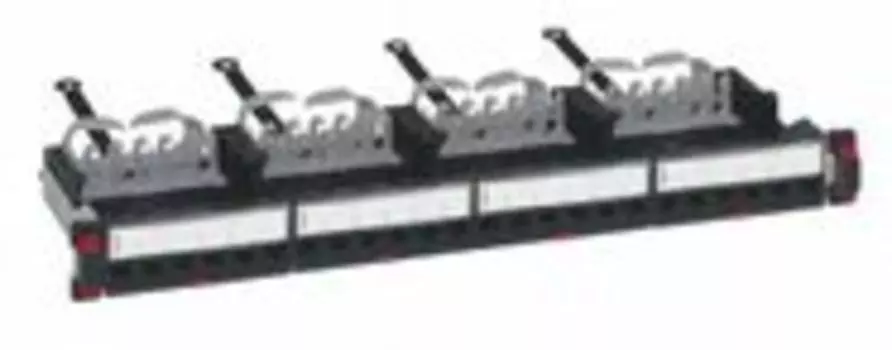 Патч-панель 19" LCS3, 1U, 24 портов RJ-45 (6x4 модуля, укомплектованная коннекторами быстрого соединения LCS3,