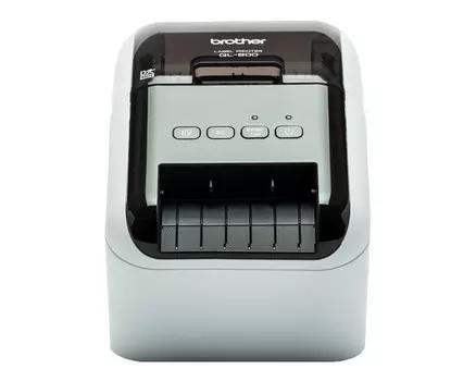 Принтер этикеток QL-800 с USB для ПК и Mac. Печать черного и красного текста. Печатает наклейки шириной до 62 мм.