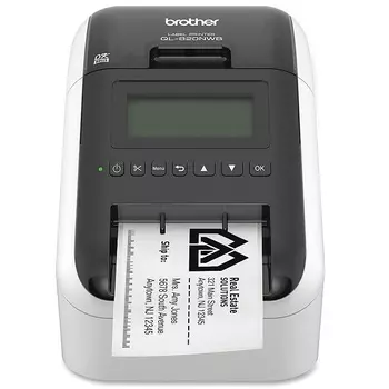 Принтер наклеек Brother QL-820NWB, ленты DK до 62 мм,176 мм/сек, автонож, USB/LAN/BT/WiFi, LCD