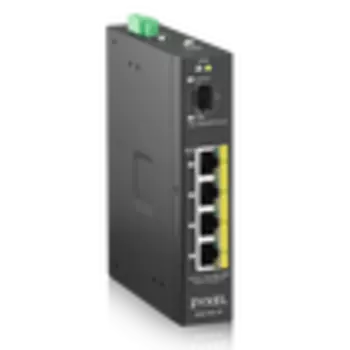RGS100-5P Промышленный PoE+ коммутатор Zyxel RGS100-5P, 4xGE PoE+, 1xSFP, крепление на стену/DIN-рейку, IP30, два