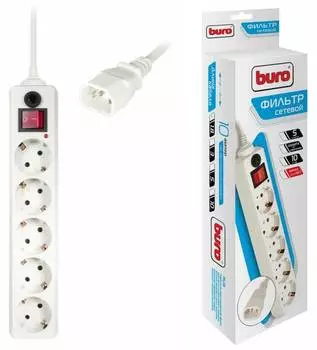 Сетевой фильтр Buro Сетевой фильтр 500SH-1.8-UPS-W