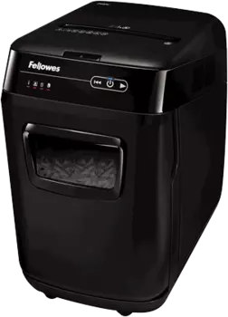 Шредер Fellowes AutoMax 200C (секр.P-4)/фрагменты/200лист./32лтр./Уничт:скрепки, скобы, пл.карты