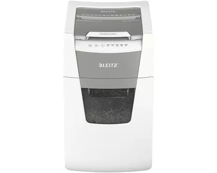Шредер Leitz IQ Autofeed Office 150 P5 белый с автоподачей (секр.P-5)/фрагменты/150лист./44лтр./скрепки/скобы/пл.карты