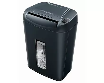 Шредер New United AT-15Cd черный (секр.P-3)/фрагменты/13лист./28лтр./скрепки/скобы/пл.карты/CD