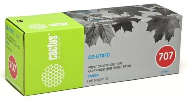 Тонер-картридж голубой Cactus CS-C707C