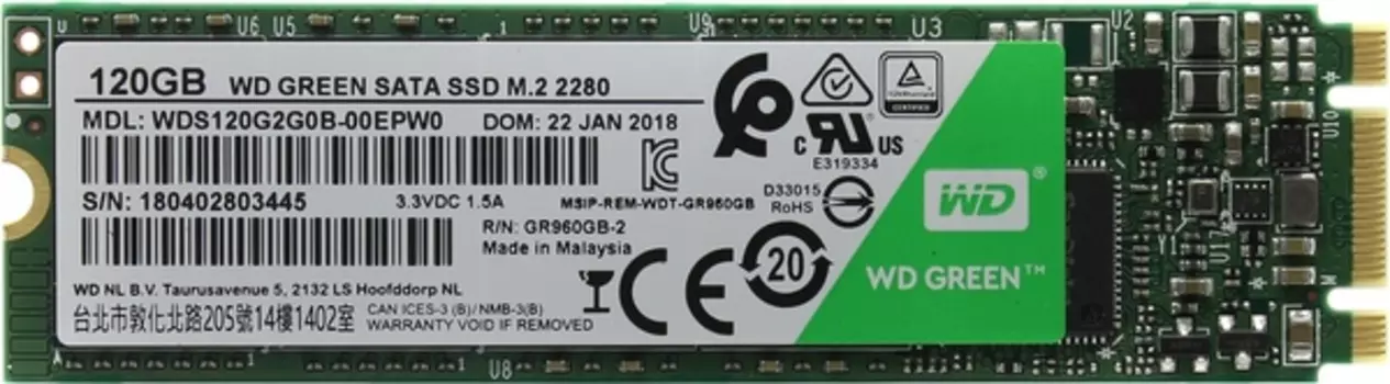 Внутренний SSD Western Digital Green 120GB
