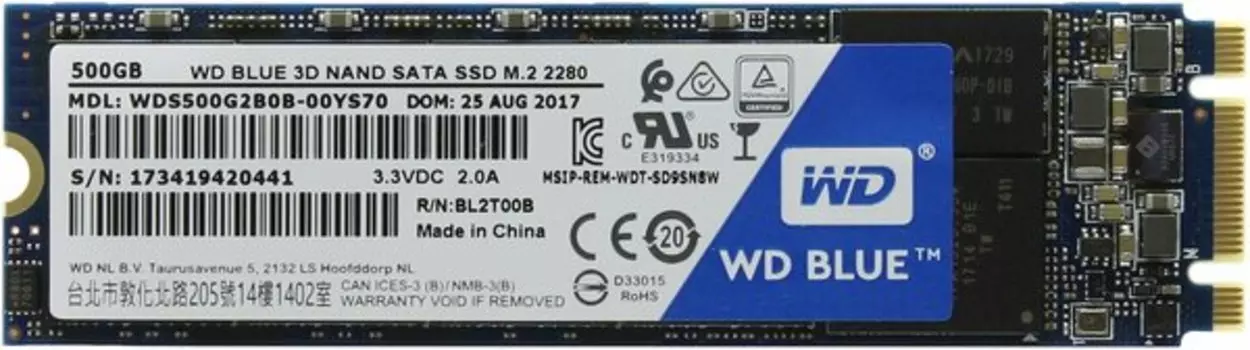 Внутренний SSD Western Digital SATA III 500Gb